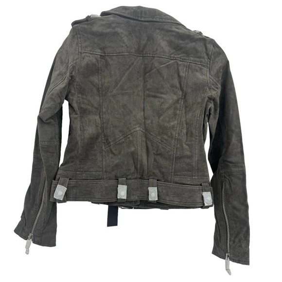 BLANKNYC Leather / Suede French Grey Moto Leather Jacket Women's Size S NWT - Picture 5 of 11